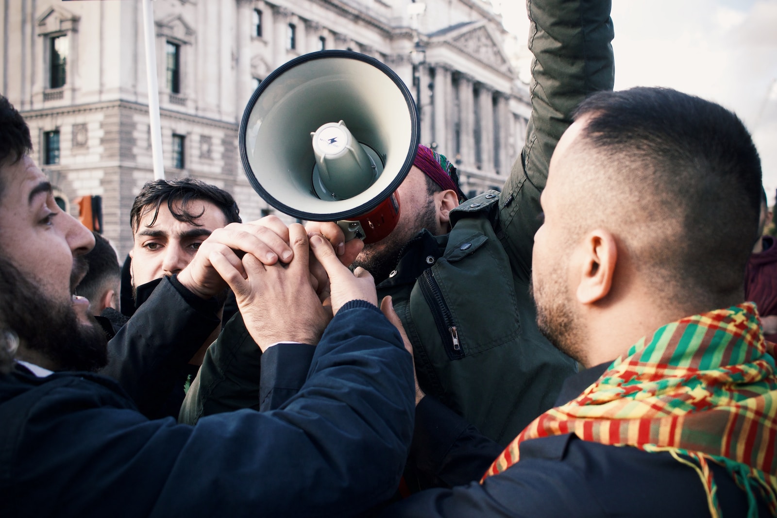 man with megaphone