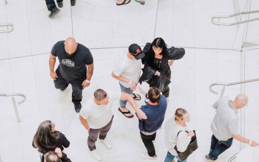 a group of people in a room